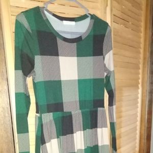 Green plaid maxi dress